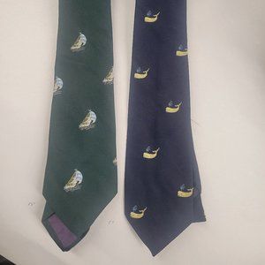 LOT OF 2 VINTAGE HA&E SMITH TIES NAUTICAL NECKTIES POLYESTER